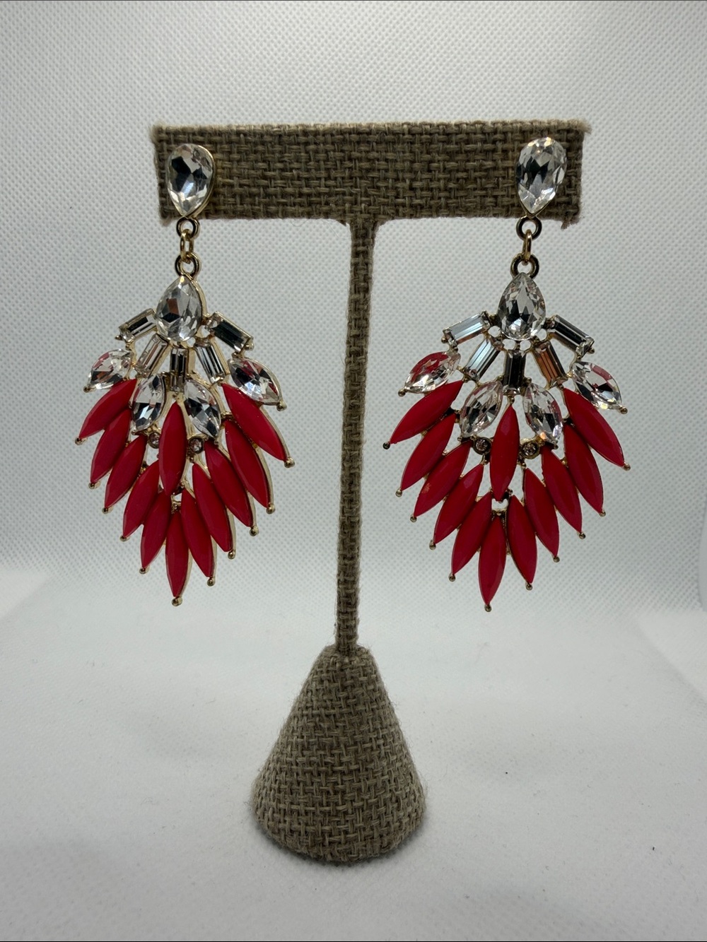 Crystal and fuchsia Statement Drop Earrings - Women Jewelry